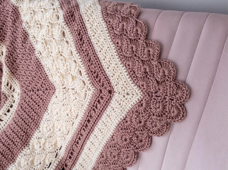 Shell and Lace Crochet Throw Pattern