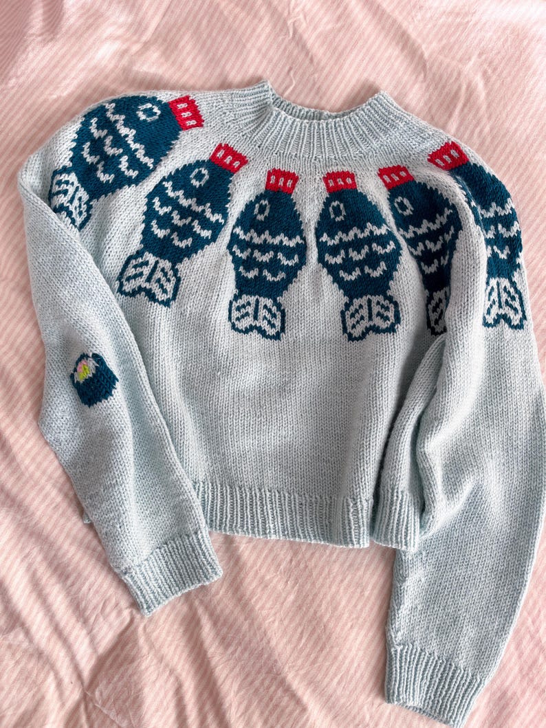 Sushi Sweater Top Down Yoke Knitting Pattern
