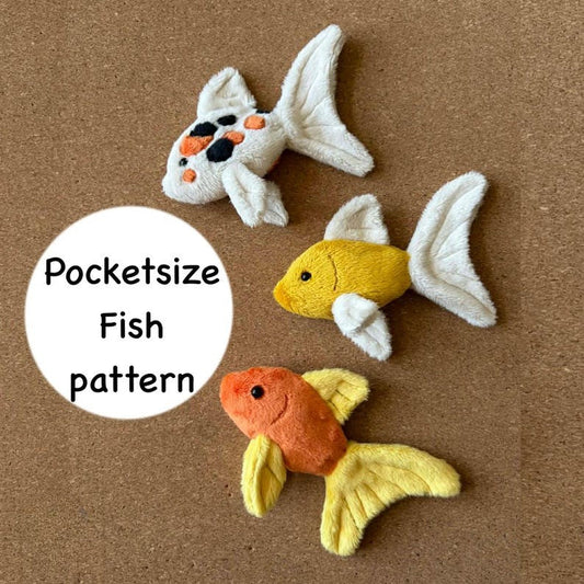 Pocketsize fish plush sewing pattern