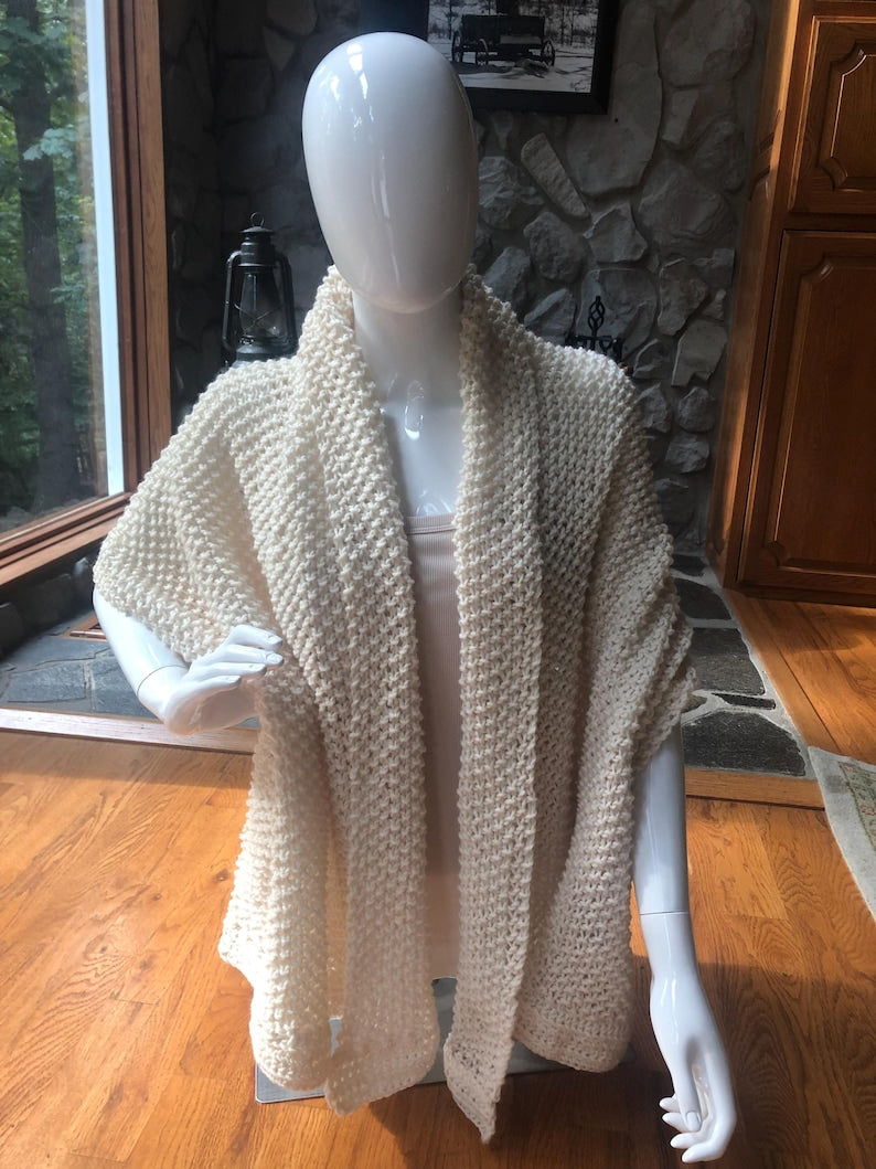 Rectangular Blanket Wrap Shawl Knit Pattern