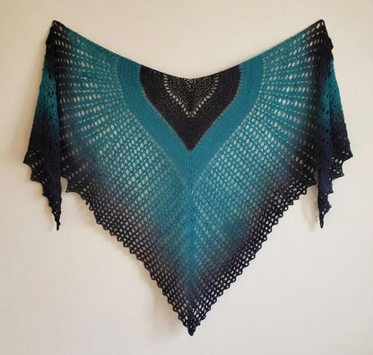 Mermaid Ombre Triangle Shawl Crochet Pattern