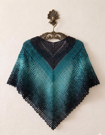 Mermaid Ombre Triangle Shawl Crochet Pattern