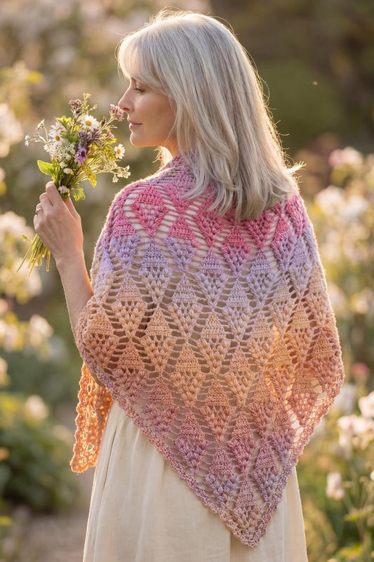 Diamond Tears Shawl Crochet Pattern