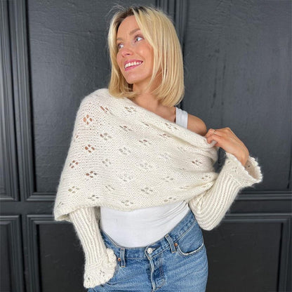 Eyelet sweater scarf knitting pattern