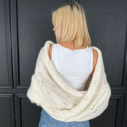 Eyelet sweater scarf knitting pattern