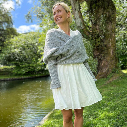 Eyelet sweater scarf knitting pattern