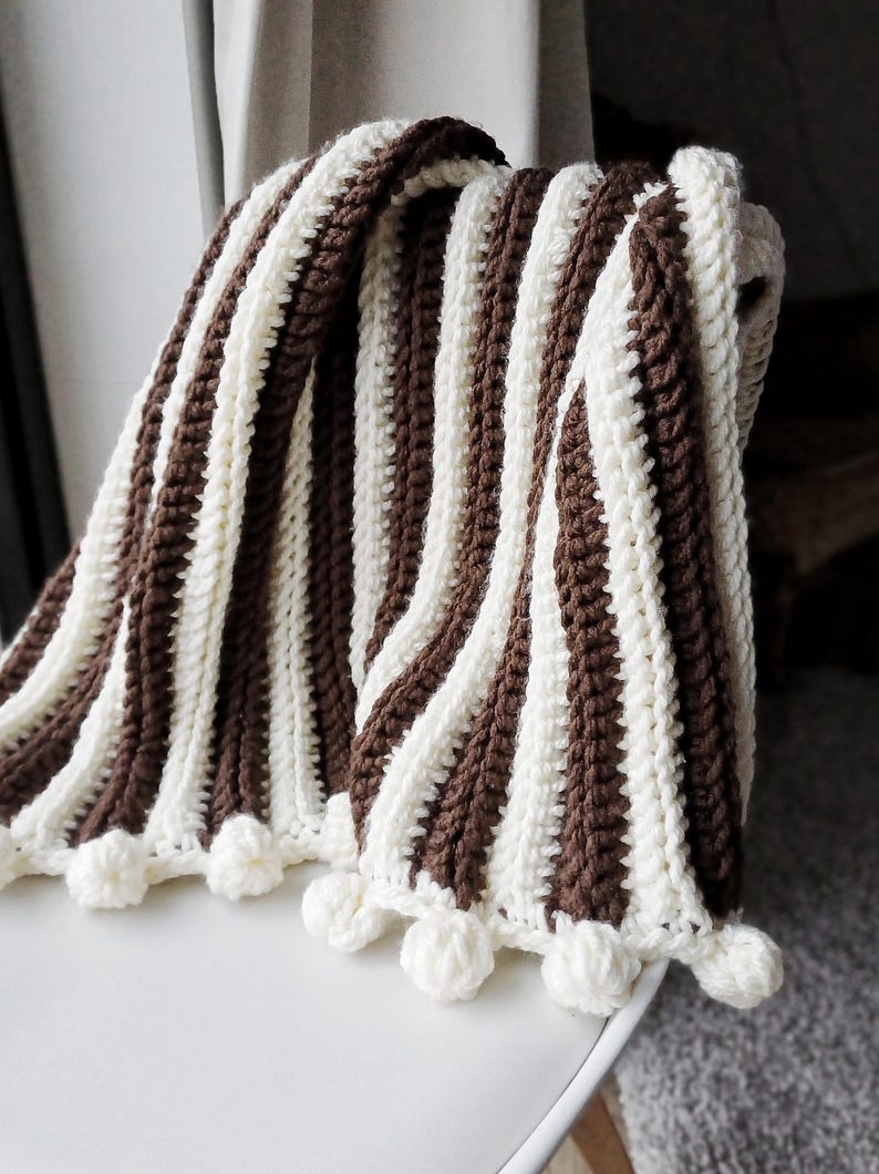 Chunky Crochet Modern Ribbed Blanket Pattern