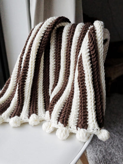 Chunky Crochet Modern Ribbed Blanket Pattern