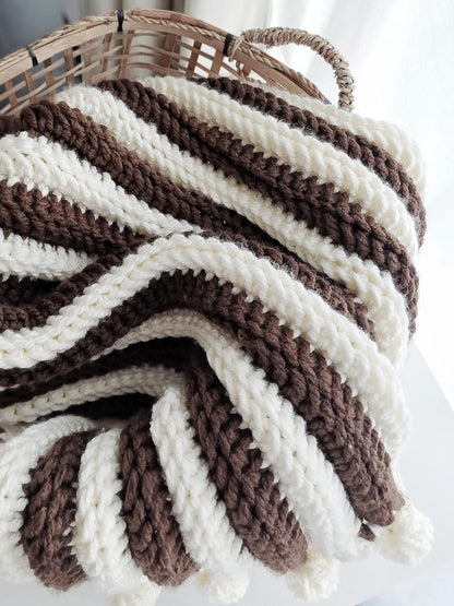 Chunky Crochet Modern Ribbed Blanket Pattern