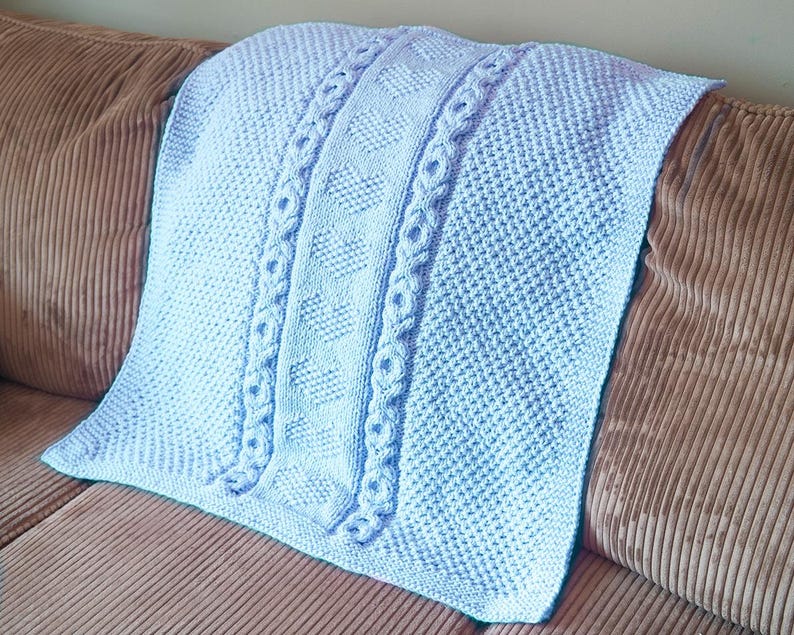 Chunky Baby Heart O-X-O Motif Afghan Knitting Pattern