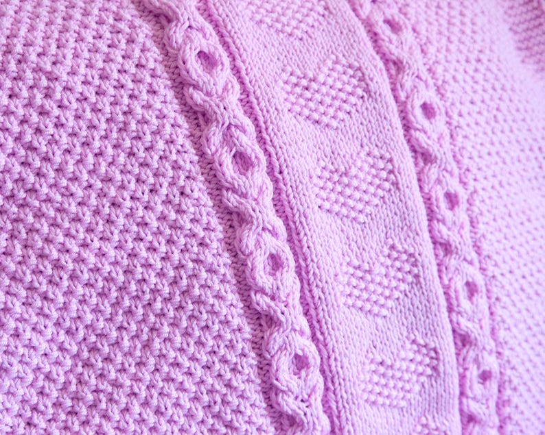 Chunky Baby Heart O-X-O Motif Afghan Knitting Pattern