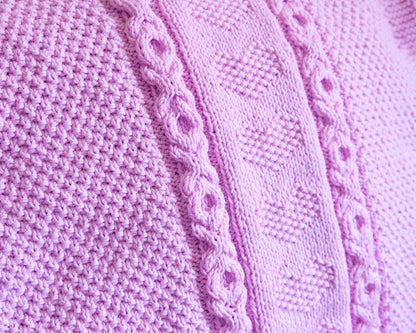 Chunky Baby Heart O-X-O Motif Afghan Knitting Pattern