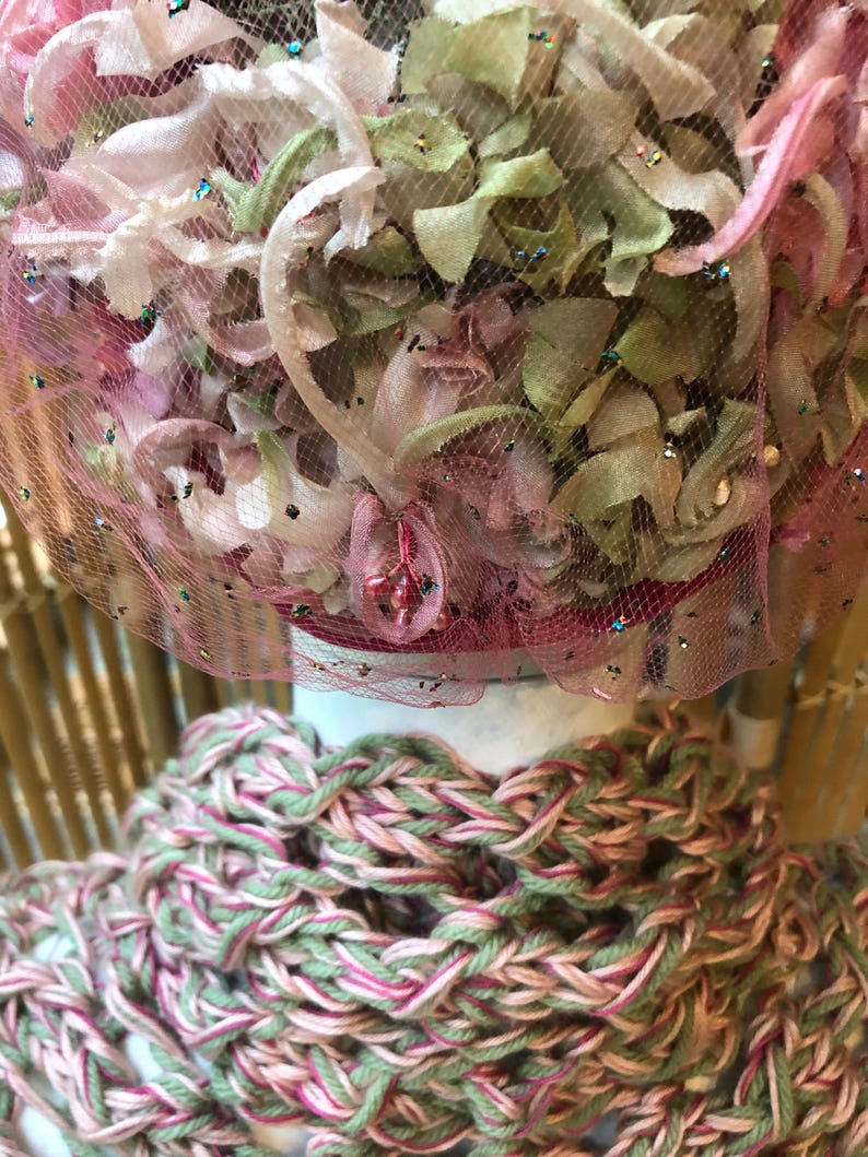 Rectangular Rose and Frost Green Lacy Wrap Knitting Pattern