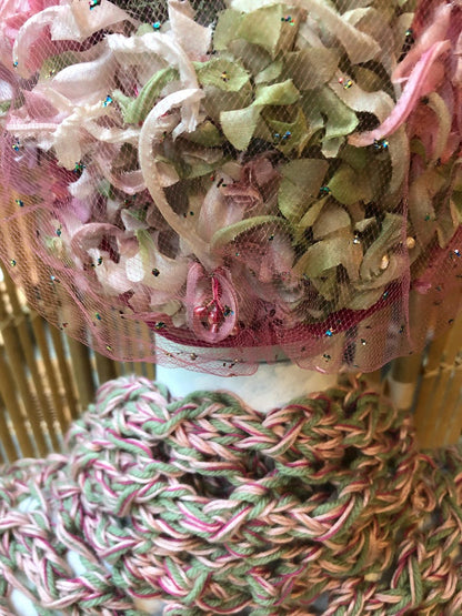 Rectangular Rose and Frost Green Lacy Wrap Knitting Pattern