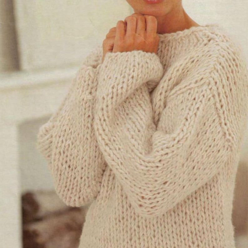 Easy Super Chunky Knit Sweater Pattern