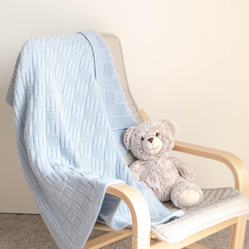 Knitting pattern Checkered baby blanket