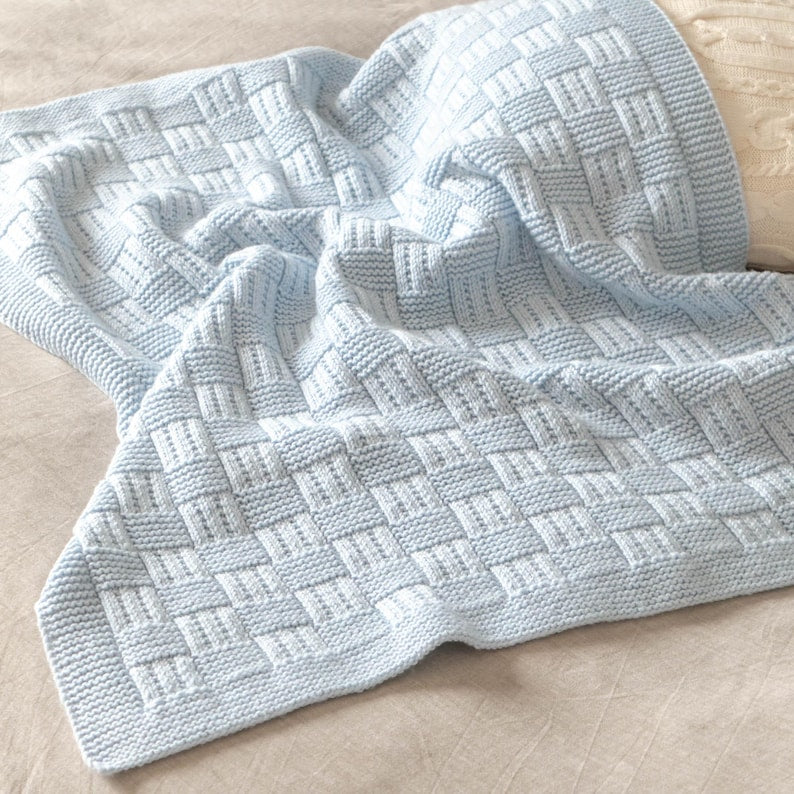 Knitting pattern Checkered baby blanket