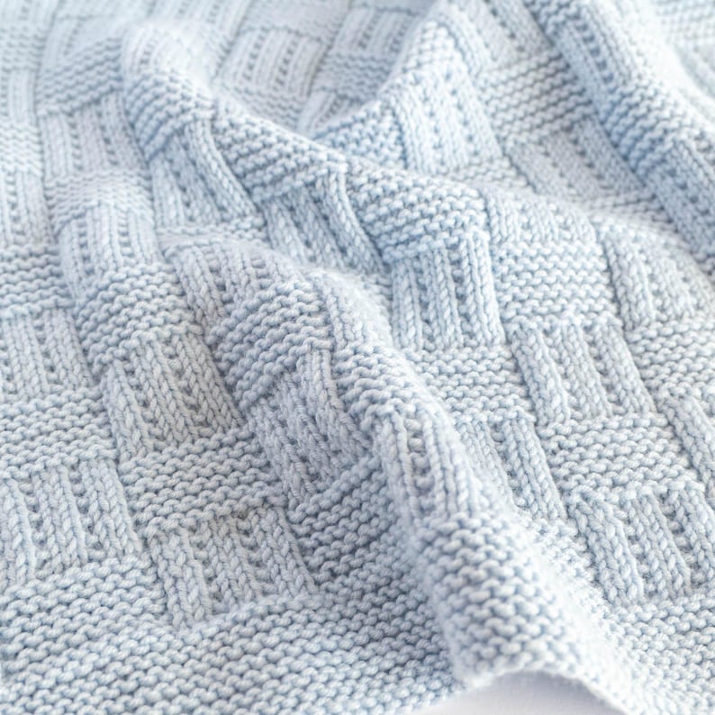 Knitting pattern Checkered baby blanket