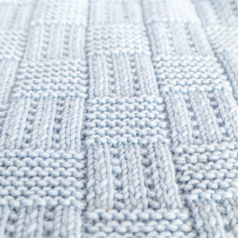 Knitting pattern Checkered baby blanket