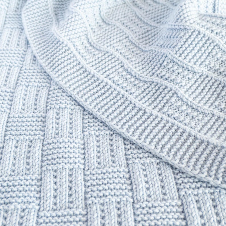 Knitting pattern Checkered baby blanket