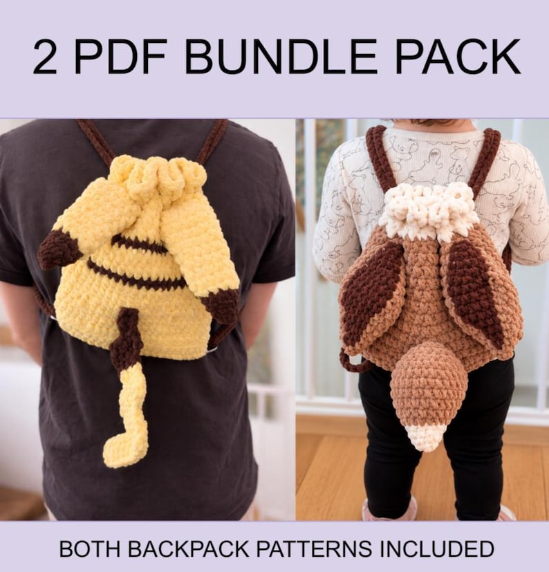 Pokemon-Inspired Crochet Backpack Bundle Pattern