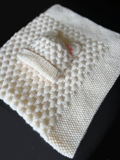 Knitting Baby Bubble Blanket & Beanie Pattern