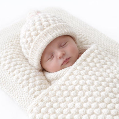 Knitting Baby Bubble Blanket & Beanie Pattern
