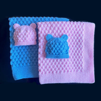 Knitting Baby Bubble Blanket & Beanie Pattern