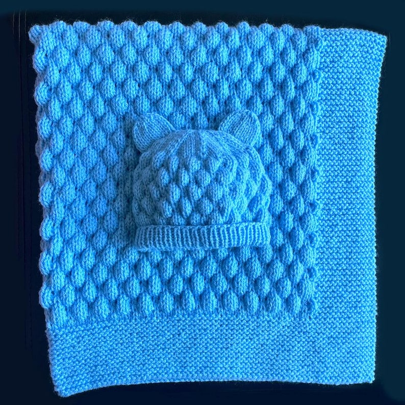 Knitting Baby Bubble Blanket & Beanie Pattern