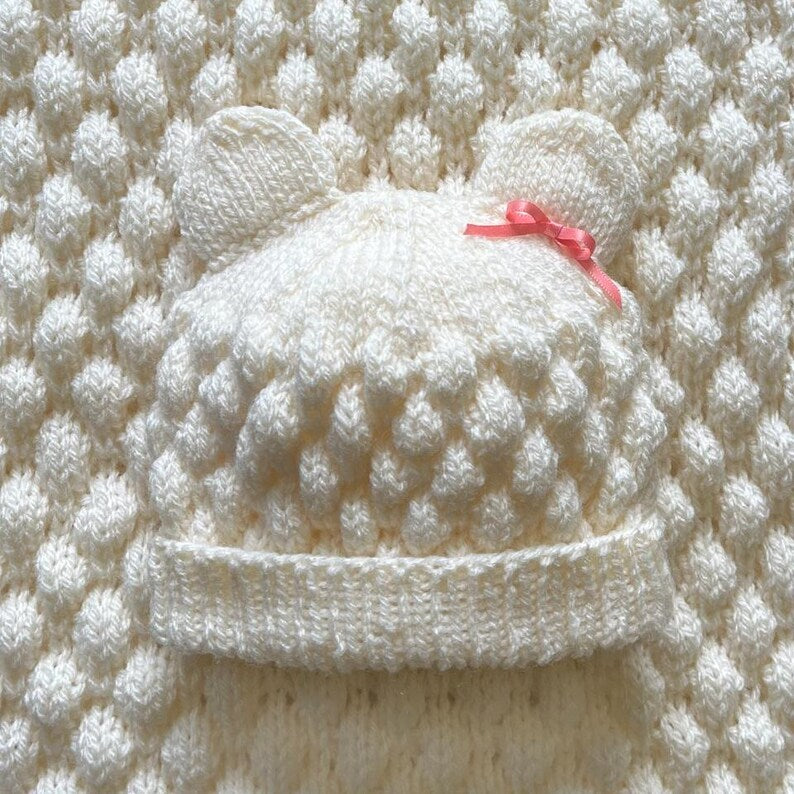 Knitting Baby Bubble Blanket & Beanie Pattern