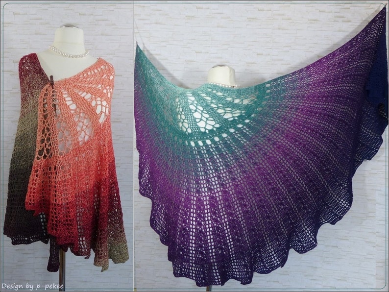 Crochet pattern Hyalma: a beautiful crocheted shawl