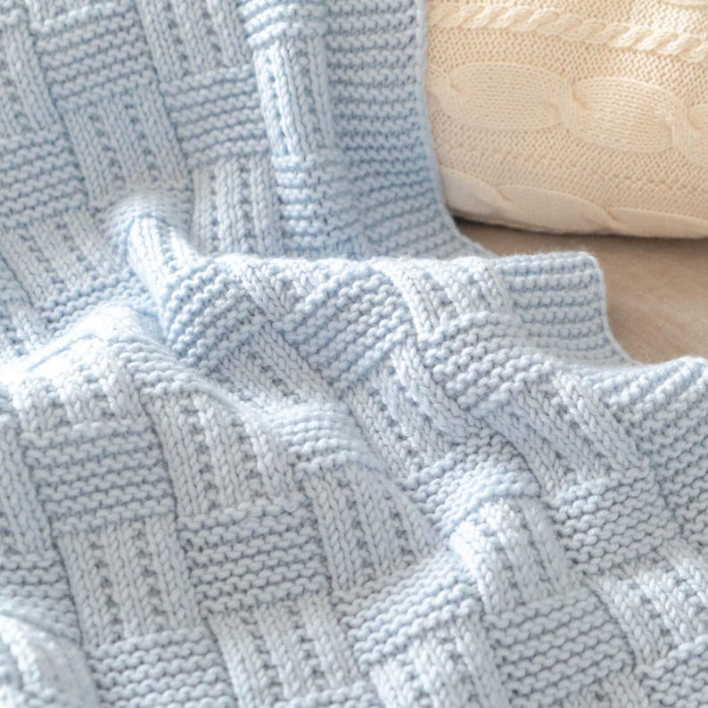 Checkered baby blanket Knitting pattern