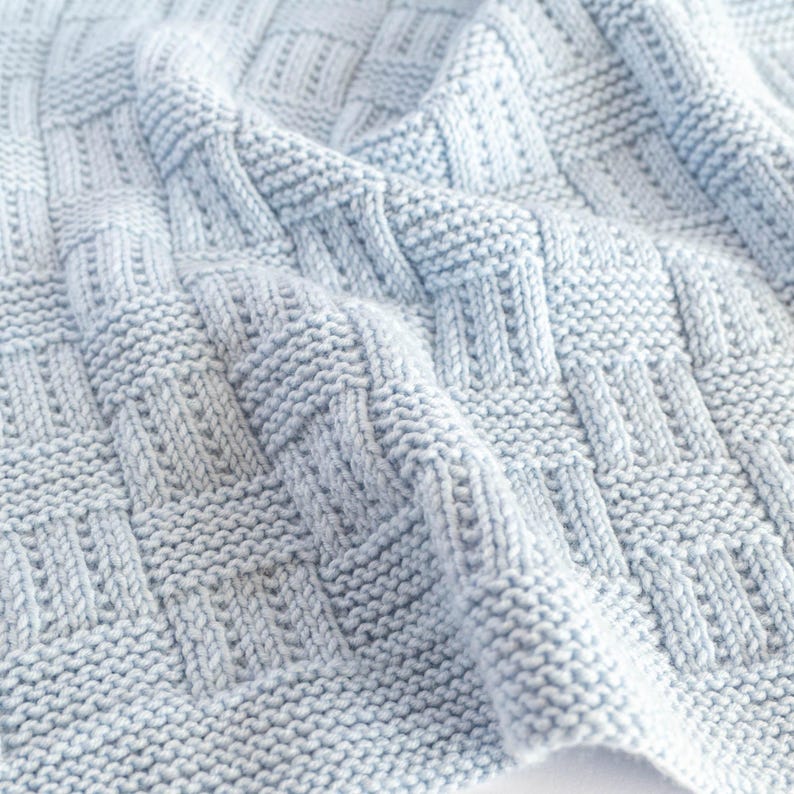 Checkered baby blanket Knitting pattern