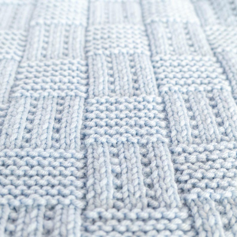 Checkered baby blanket Knitting pattern