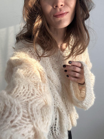 Cable V-neck Sweater Knitting Pattern