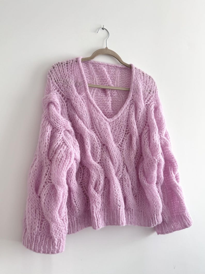 Cable V-neck Sweater Knitting Pattern