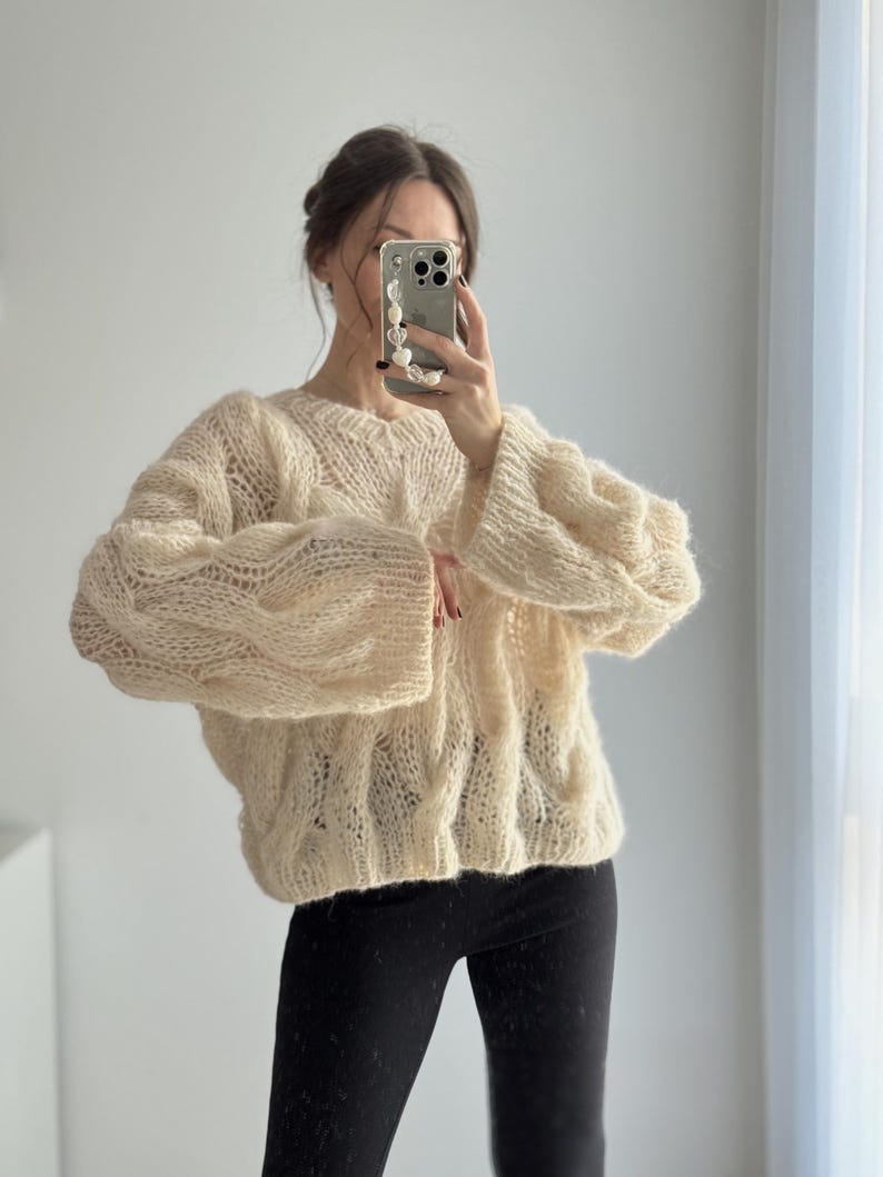 Cable V-neck Sweater Knitting Pattern