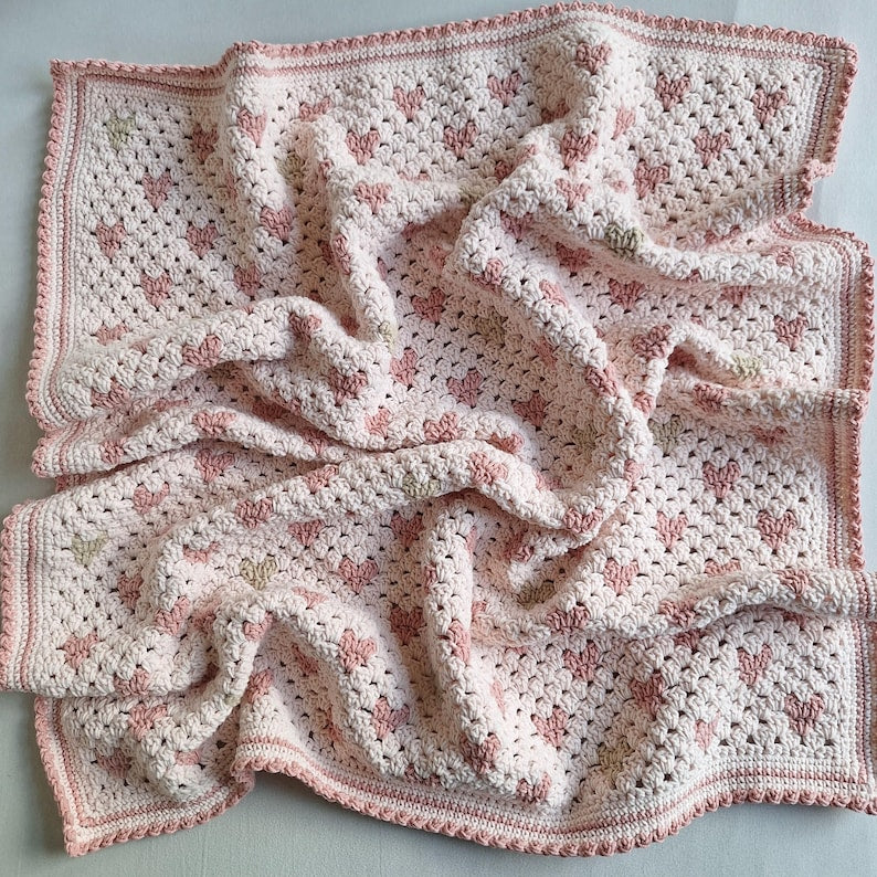 Granny heart baby blanket Crochet pattern