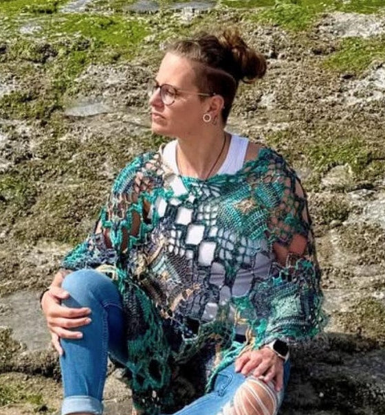 Granny Square Crochet Poncho Pattern