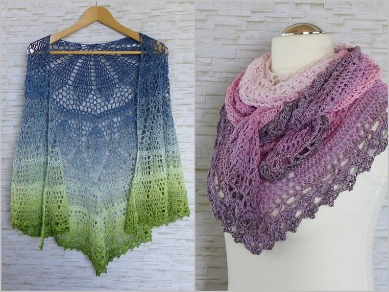 "Elomina" pattern: a beautiful crocheted shawl