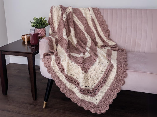 Shell and Lace Crochet Throw Pattern