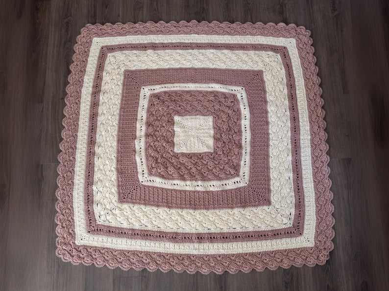 Shell and Lace Crochet Throw Pattern