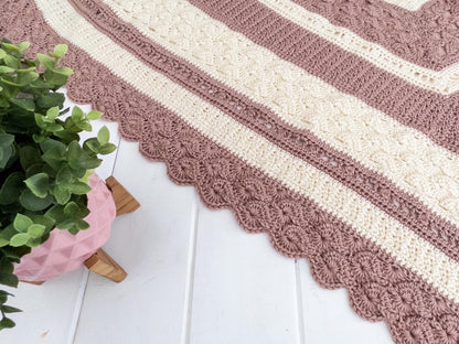 Shell and Lace Crochet Throw Pattern
