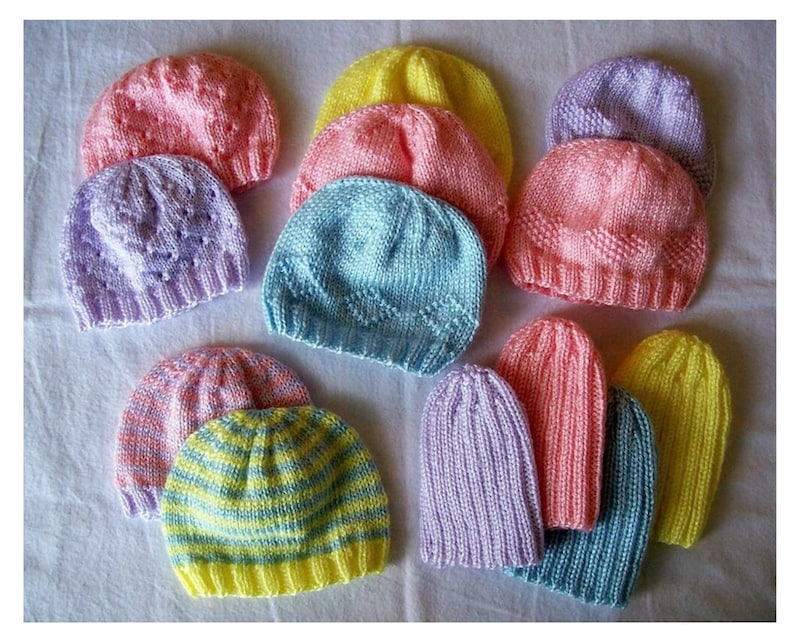 Knitting Pattern PDF Preemie Hats