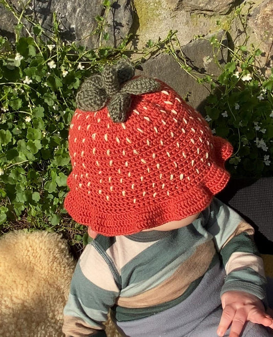 Crochet pattern strawberry hat