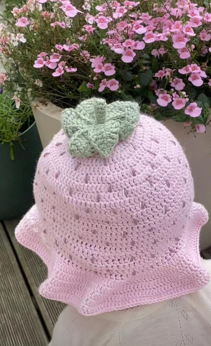 Crochet pattern strawberry hat