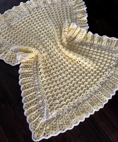 Waves and Lace Baby Blanket Crochet Pattern