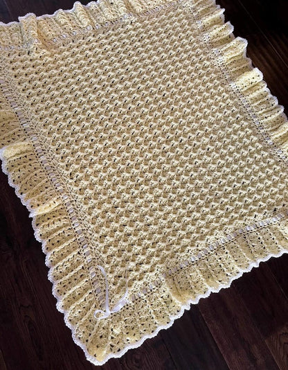 Waves and Lace Baby Blanket Crochet Pattern