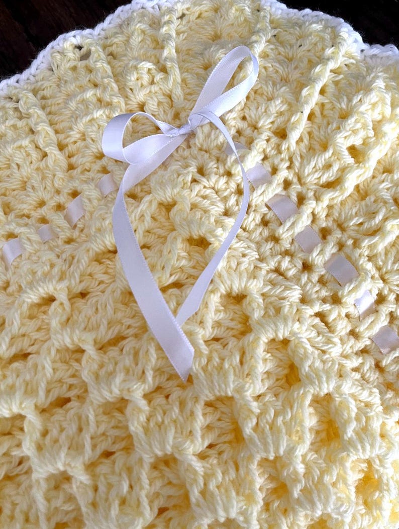 Waves and Lace Baby Blanket Crochet Pattern