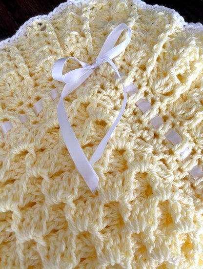 Waves and Lace Baby Blanket Crochet Pattern